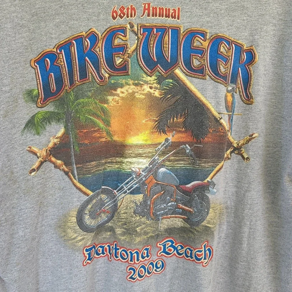 2009 68th Annual Daytona Beach Bike Week Black Men's T-Shirt, Size L
